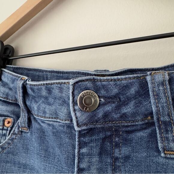 Pistola Medium Wash Skinny Jeans 5-Pocket Solid Denim Belt Loops Zipper Button - Picture 9 of 16